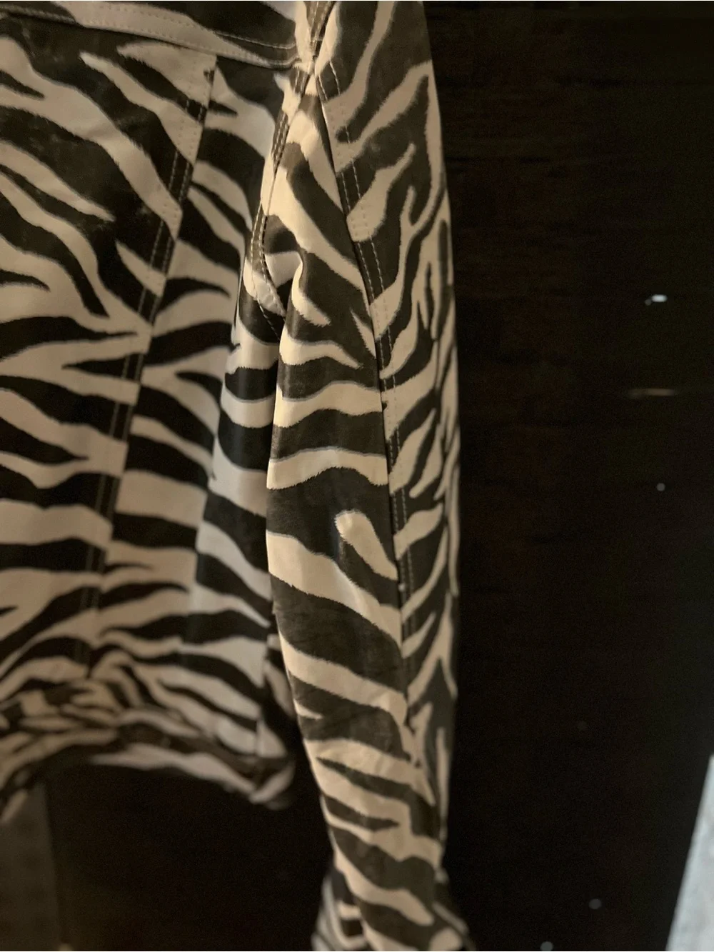 Wilson’s Leather Women’s  Black & White Zebra Print Jean Jacket
